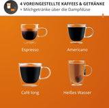 Espressor manual Krups Precision cu portafiltru și râșniță, aparat de cafea barista cu panou de control intuitiv, setări de pre-infuzare, espressor cu duză de abur, încălzire rapidă, XP801T10