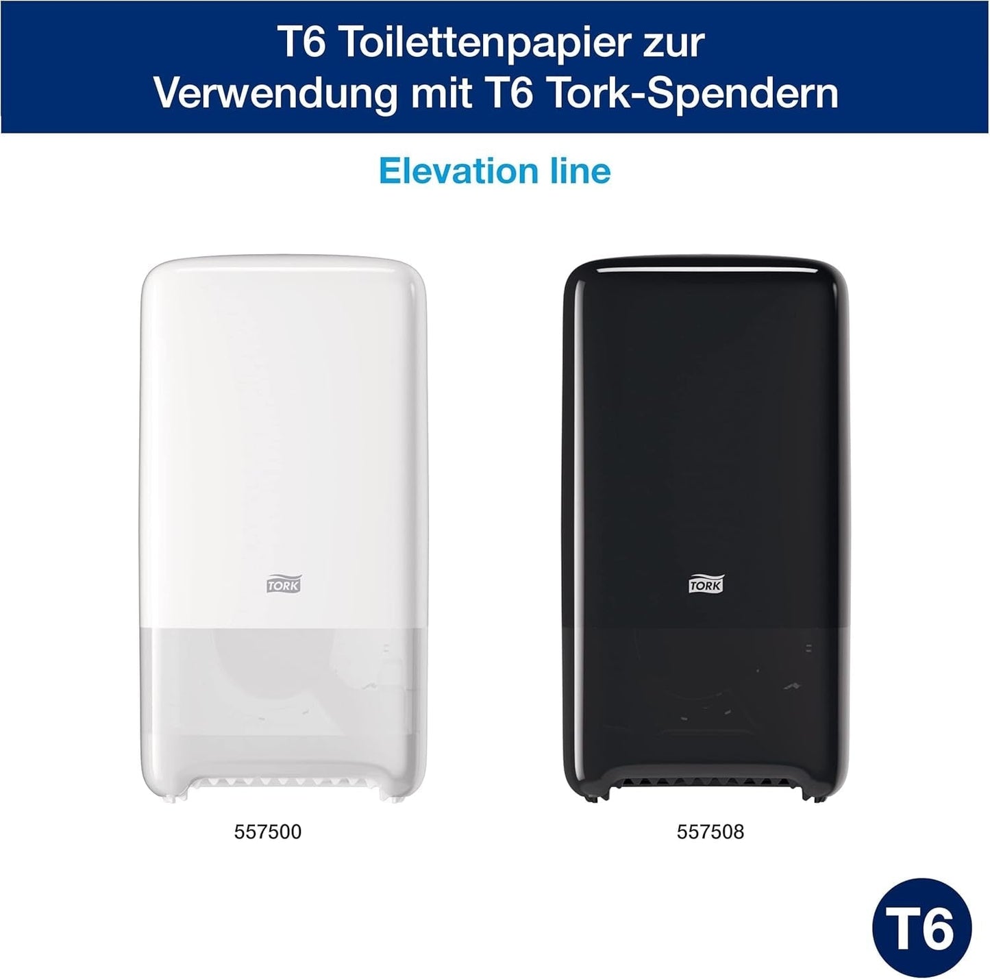 Tork 127530 Hârtie igienică Midi moale de calitate avansată pentru dispenserul de hârtie igienică Tork T6 cu rolă dublă / hârtie igienică cu 2 straturi moale și rezistentă la rupere, pachet de 27 (27 X 100 metri)