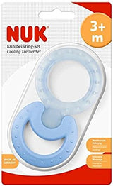 Set inele de dentiție răcoritoare NUK, 2 piese, Classic și Cool, pentru masaj și răcorire, 1 set, fără BPA, culori asortate