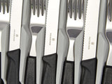 Victorinox Swiss Classic, Profi Tafelbesteck, 12-Teilig, Extra Scharfe Klinge, Wellenschliff, 11 Cm, Rostfreier Stahl, Schwarz Bucatarie Naty Shop