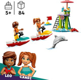 Turn de observare a salvamarilor LEGO Friends cu jet ski-uri, jucărie pentru copii, idee de cadou pentru fete și băieți de la 5 ani cu 2 figurine și delfin, jucărie jet ski 42623 Seturi de constructie Besuche den LEGO-Store