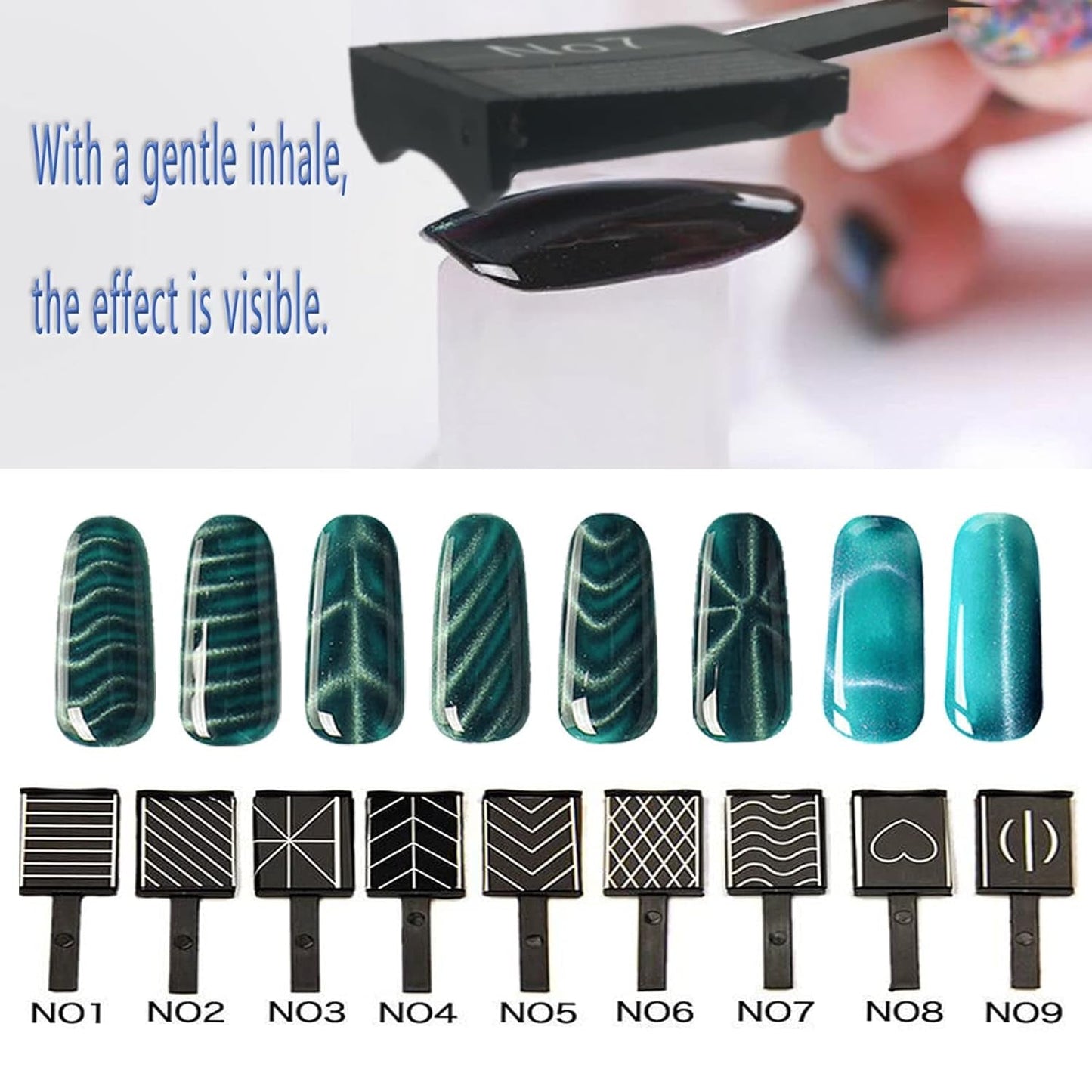 14 Stück Nail Art Werkzeug Magnetstift DIY Magic 3D Magnet Stick Set Verwendung Mit Cat Eye Gel Pulver Oder Nagellack - Magnetische Stift Katze Eye Pen Für Ideal Katzenaugen Magische Effekt