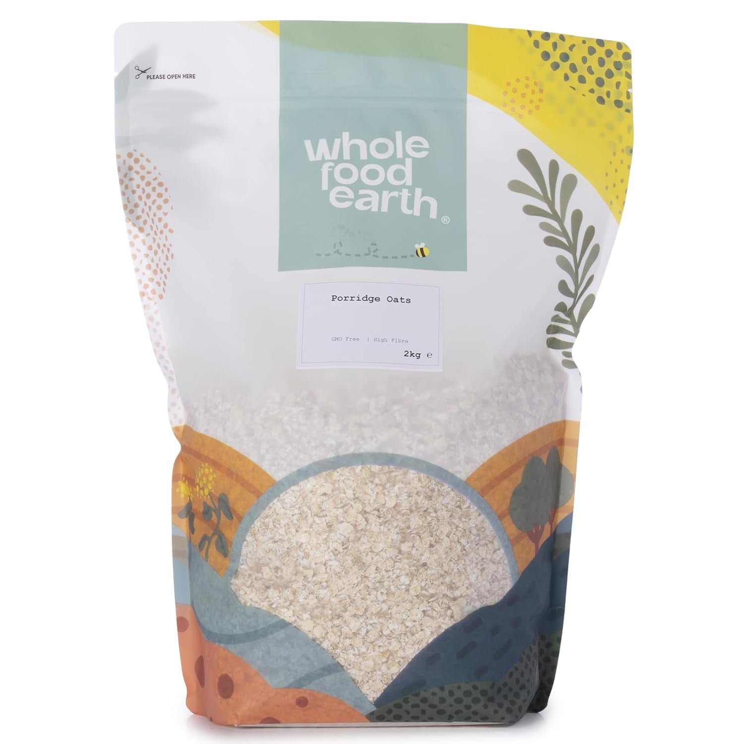 Fulgi de ovăz Wholefood Earth 2 kg | Fără OMG | Bogat în fibre