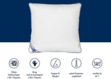 Pernă Irisette Body Contour 80X80 Cm cu husă detașabilă din microfibră moale, lavabilă până la 60°C, alb/albastru, certificată Oeko-Tex, produsă conform standardului de calitate german Perne standard Naty Shop