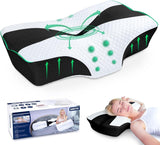 SAHEYER pernă ortopedică pernă de susținere a gâtului pernă pentru cap, pernă ergonomică pentru gât pernă pentru dormit lateral 60 X 40 X 13/11 cm pernă din spumă cu memorie pentru dormit lateral, spate și stomac Perne ortopedice cervicale Naty Shop Negru