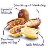 Mix pentru ouă Milka – Mix colorat de ouă de ciocolată umplute pentru Paște, în cinci variante – 350g