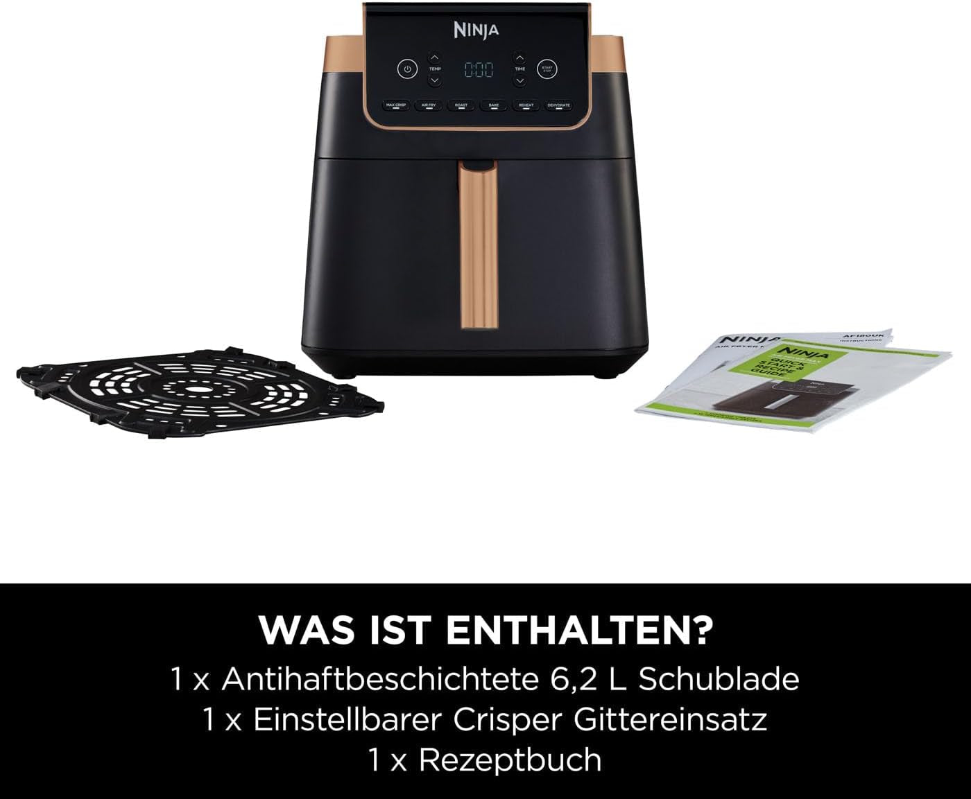 Ninja Air Fryer MAX PRO AF180EUCP, 6,2 litri, fără ulei Electrocasnice Naty Shop