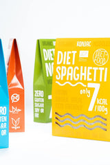 Tăiței Fettuccine Konjac Bio Shirataki Diet-Food - 300g, cu conținut scăzut de carbohidrați, fără zahăr, keto, vegan, cu conținut scăzut de calorii, fără gluten și fără ouă, preparați din făină de Konjac