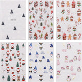 JMEOWIO Nagelsticker Weihnachten 6 Blatt Nail Art Sticker Selbstklebend Nagelaufkleber Schneeflocke Winterurlaub Niedlich Dekoration Nageldesign Zubehör