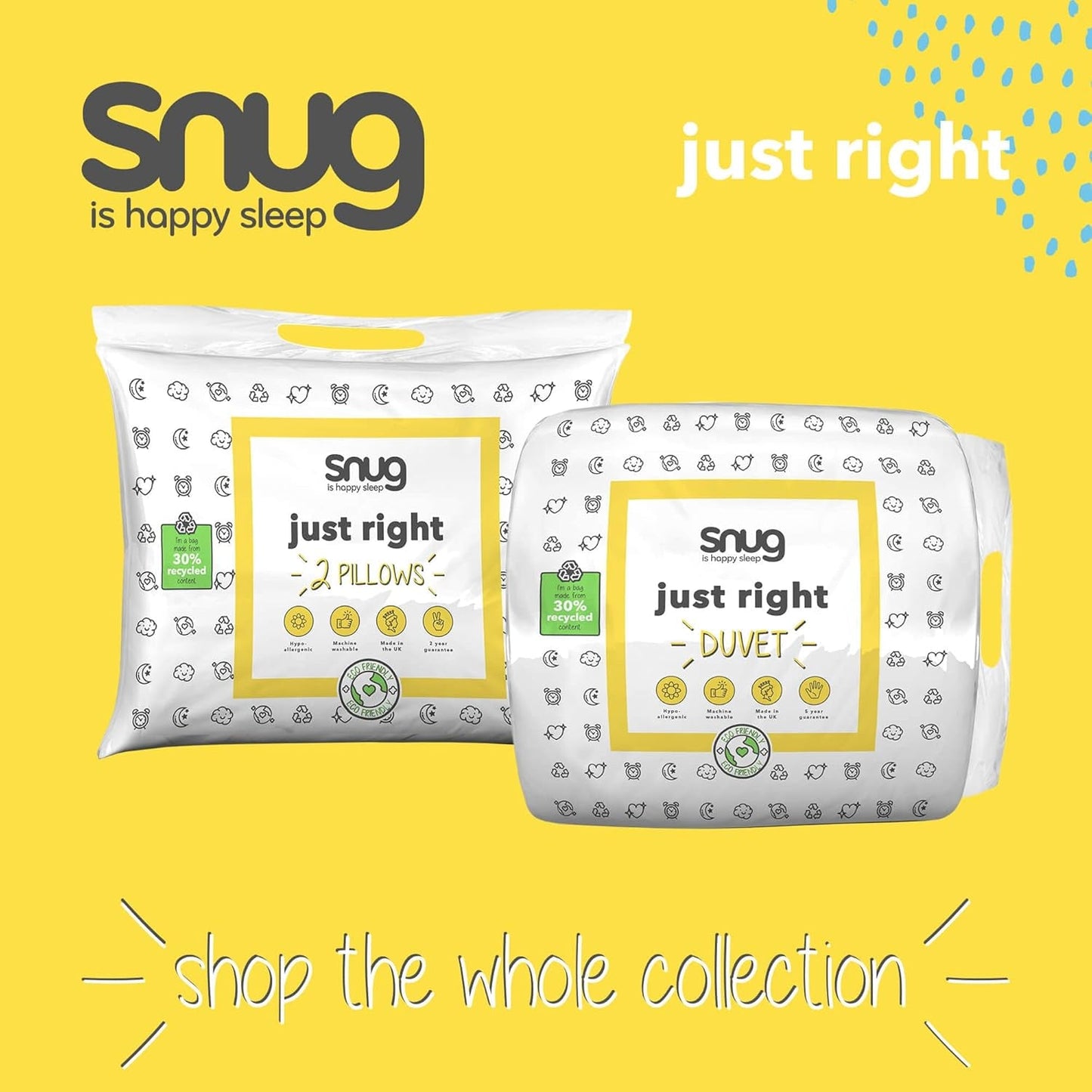 Plapumă Snug Just Right, 10.5 tog, fibră goală, alb, pat dublu Plapumi si pilote Naty Shop