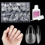 Unghii false scurte, model balerină, 500 bucăți, pentru lipire, 12 dimensiuni, unghii artificiale, scurte, cu gel moale, acoperire completă, vârfuri de unghii pentru unghii cu gel, scurte, S