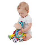 Pachet cadou cu activități Playgro Clip Clop Sensory Garden – jucărie senzorială pentru grădină pentru bebeluși de la 0 luni – jucărie interactivă cu zornăitoare, inel de dentiție și prieten pentru cărucior – 4 piese