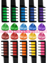 Kalolary 10PCS Pieptene cu cretă pentru păr, vopsea temporară pentru păr Pieptene cu cretă pentru păr lavabil Culoare non-toxică pentru fete DIY Cosplay Carnaval Crăciun Valentine's Day Petreceri aniversare Vopsea pentru par Naty Shop