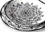Excelsa Boheme Noir Teller-Set, 18-teilig, Porzellan, Schwarz