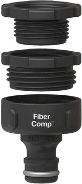 Conector de robinet Fiskars, pentru robinete, Ø 21 mm (G 1/2"), FiberComp, dimensiune universală, 10 g, negru/portocaliu, 1027053