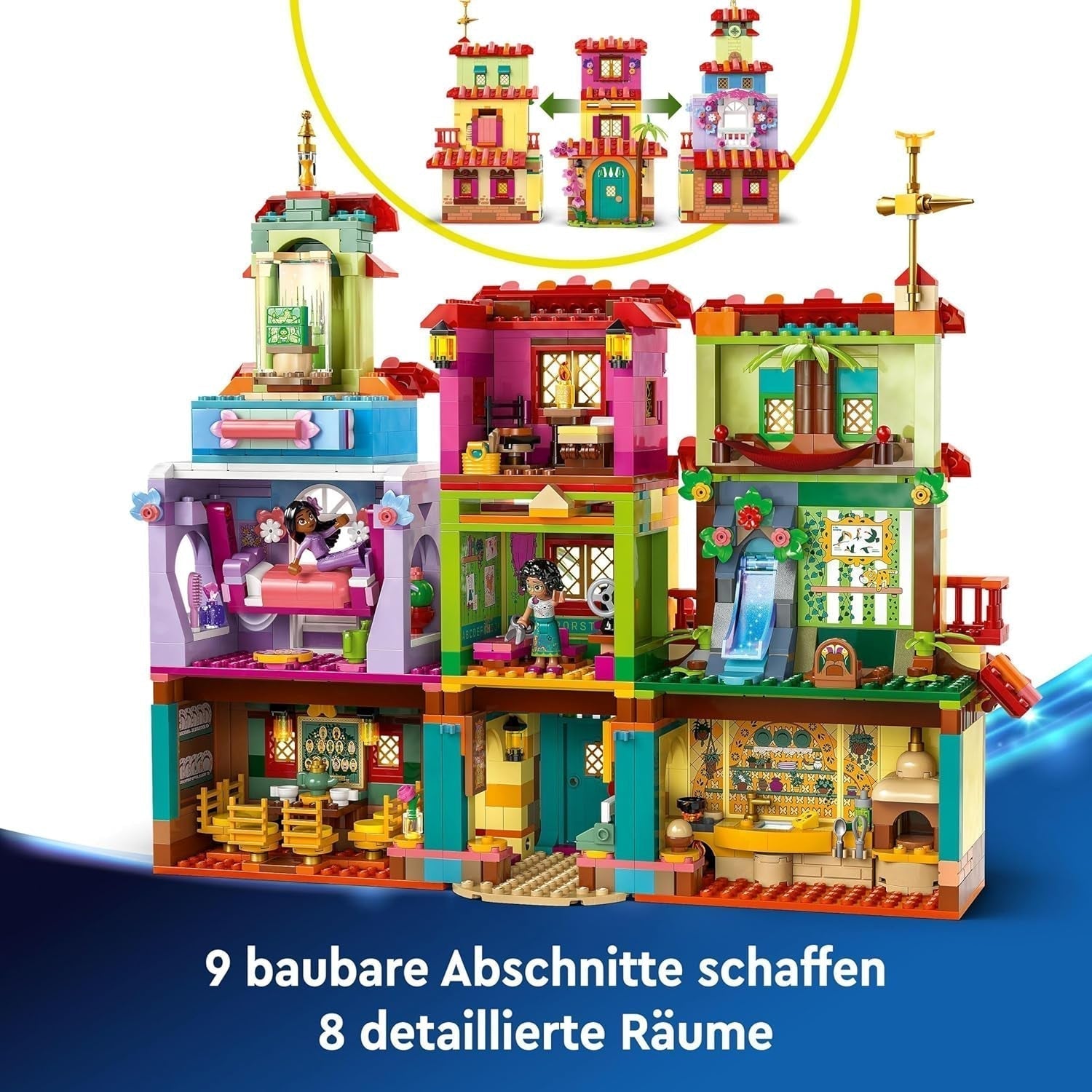 LEGO Ç€ Disney Encanto Casa magică a Madrigalilor, Casa de păpuși pentru copii cu figura de joc Mirabel, jucărie de construcție pentru fete și băieți de la 7 ani 43245 Seturi de constructie Besuche den LEGO-Store