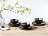 CreaTable, 21249, seria Natura Organic RUSTY, set de veselă cu 12 piese pentru 4 persoane, set de farfurii din gresie, potrivit pentru mașina de spălat vase și cuptorul cu microunde, fabricat în Europa