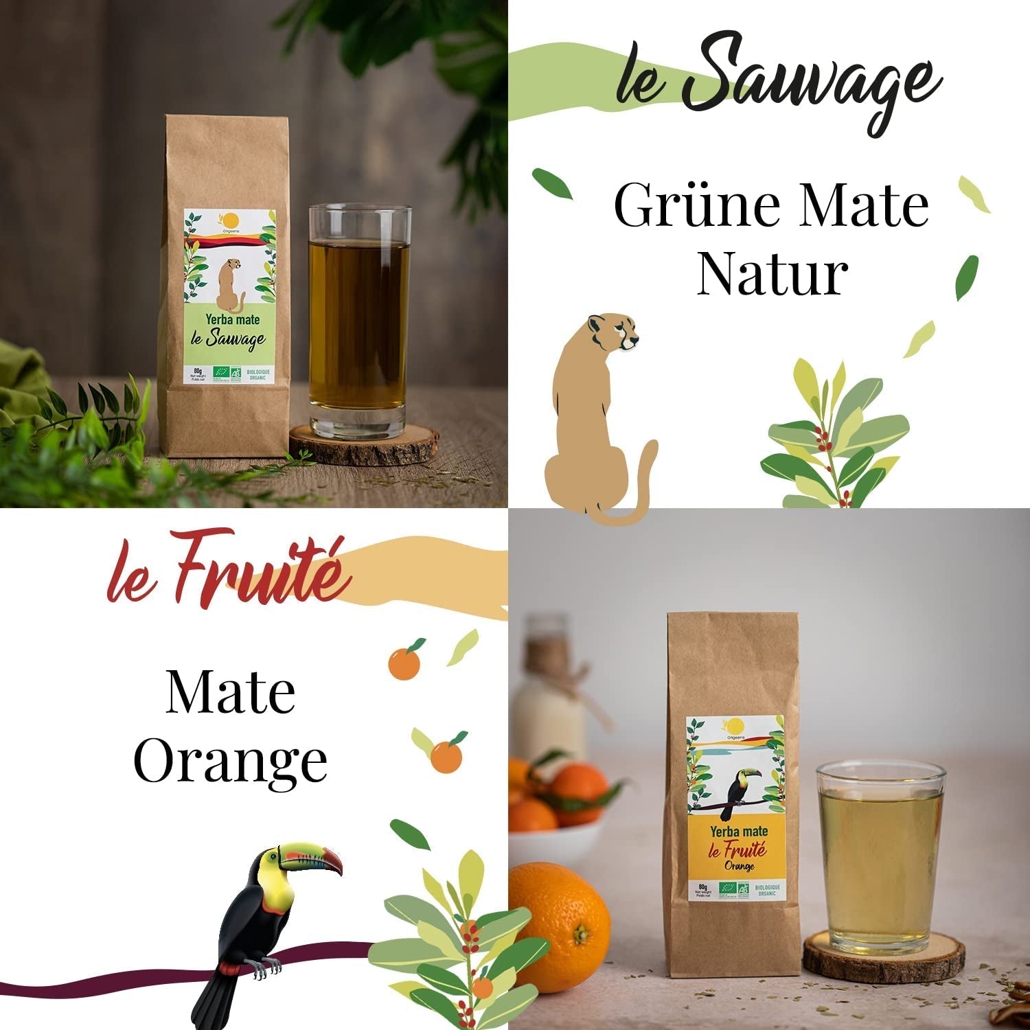 SET CADOU ORIGEENS CEAI MATE BIO X4 I Yerba Mate Bio 4X80G I Set ceai Yerba Mate, idee cadou