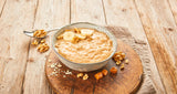 Budincă de ovăz cu caramel, un amestec armonios de budincă de caramel și fulgi de ovăz integrali, fără zahăr, îndulcit cu sirop de agave, 1 plic x 64 g (pachet de 4)