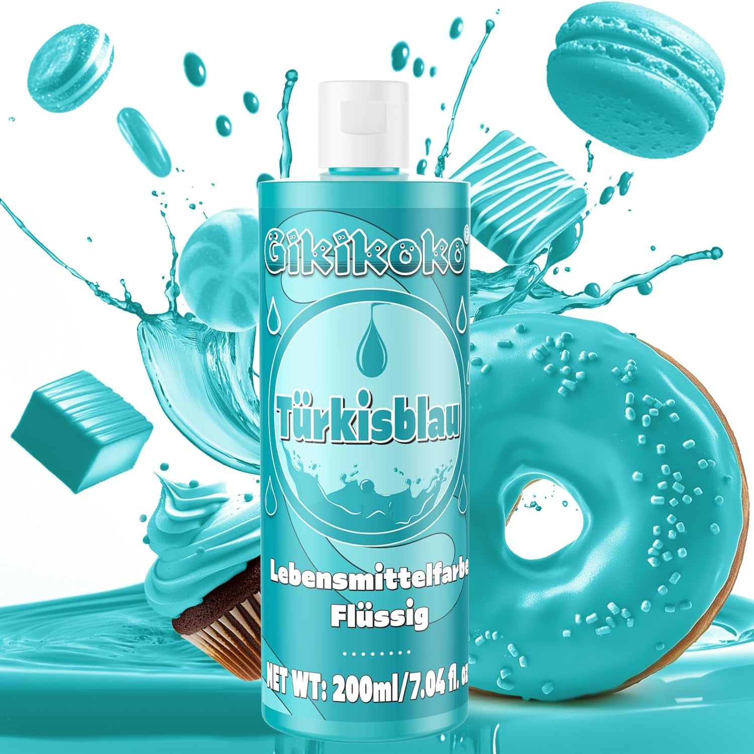 Colorant alimentar - Gikikoko 200ml colorant alimentar lichid, foarte concentrat, colorant alimentar pentru copt, macaroane, prăjituri, jeleu, fondant, prăjituri, slime DIY (violet)