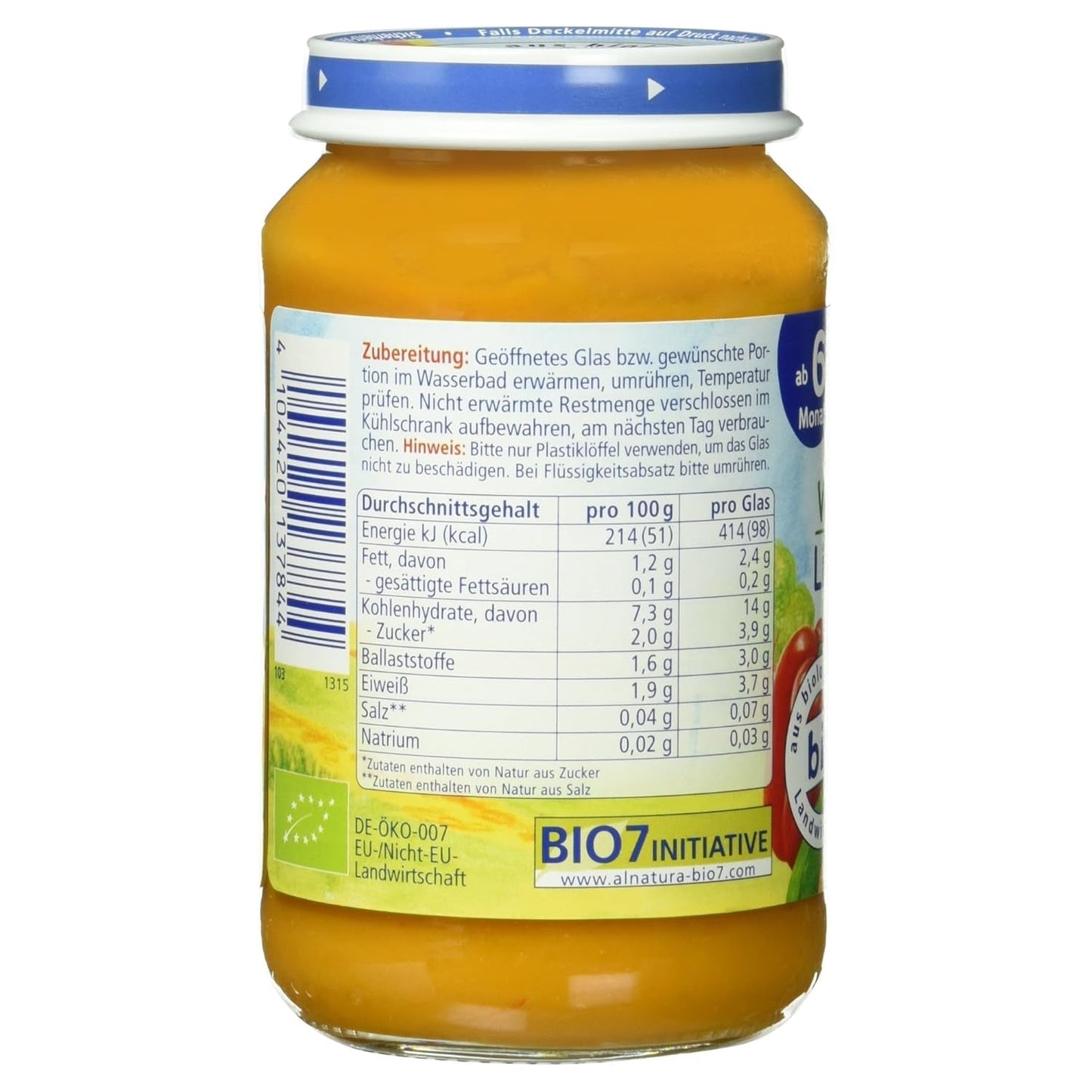 Tocană de linte bio cu couscous (de la 6 luni), 190 g
