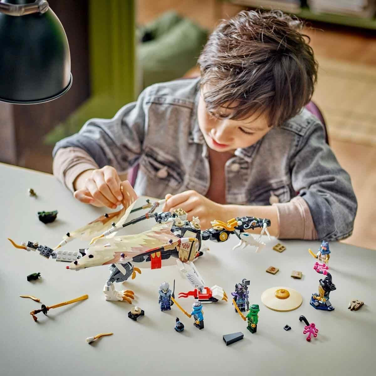 LEGO NINJAGO Egalt Maestrul Dragon, Set Ninja cu jucărie Dragon și 5 figuri, inclusiv Lloyd și NYA, Maestrul Dragon, cadou pentru băieți și fete de la 8 ani 71809 Seturi de constructie Besuche den LEGO-Store