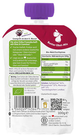 FRECHE FREUNDE Bio Quetschie Apfel, Birne & Maracuja, Fruchtmus mit Obst im Quetschbeutel für Babys ab dem 6. Monat, vegan, 6er Pack (6 x 100g)