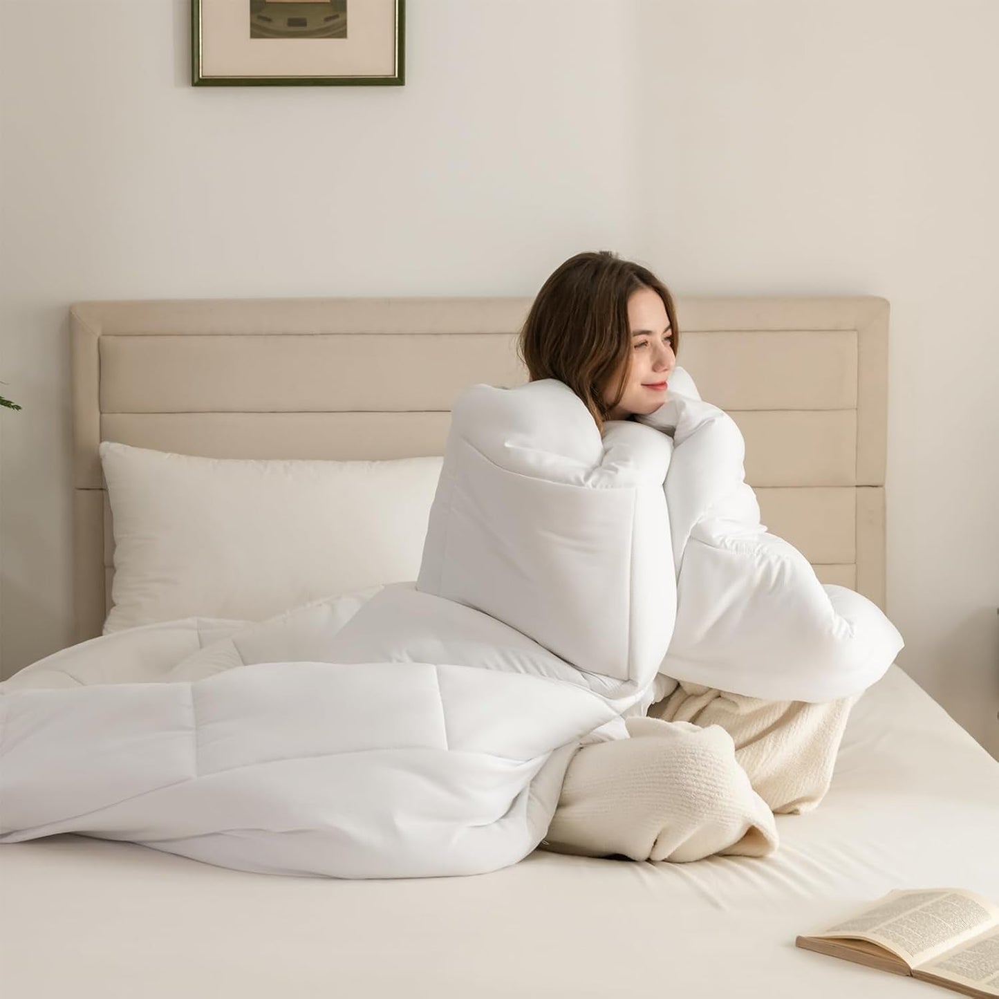 Good Nite Winter Duvet 200X200 Cm 460Gsm Plapumă caldă pentru lenjerie de pat de iarnă Plapumă matlasată cu umplutură din poliester Microfibre Pătură de dormit alb 200X200Cm Plapumi si pilote Naty Shop