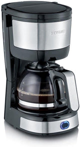 Espressor compact SEVERIN, cafea aromată cu aparatul de cafea pentru până la 4 cești, espressor cu filtru și filtru oscilant permanent, oțel inoxidabil/negru, KA 4808