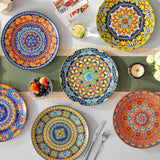 Set de farfurii de cină de 6 persoane, set de farfurii vancasso KRVI pentru 6 persoane, set de farfurii Ø 27 cm, potrivit pentru mașina de spălat vase și cuptorul cu microunde, farfurii pentru paste, farfurii pentru micul dejun, farfurii pentru tort