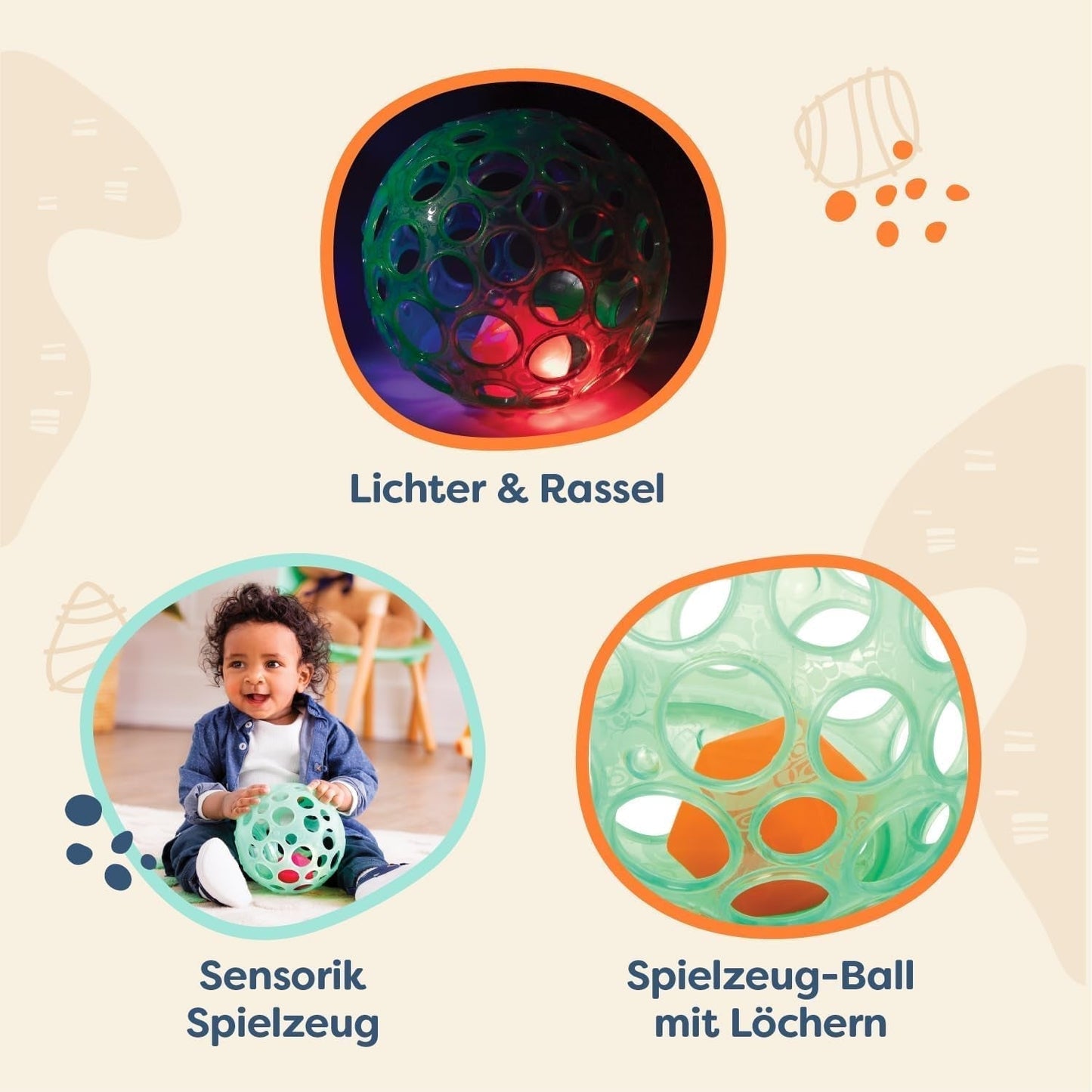 B. toys Jucărie pentru copii Jucărie pentru copii, jucărie pentru abilități motorii cu lumină - jucărie pentru copii pentru nou-născuți, fete și băieți de la 0 luni, fără PVC Jucarii Bebe Naty Shop
