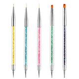 Nagel Pinsel 5 Stück Nagel Art Fineliner Pinsel,Nagel Pinsel Set Pinsel Für Nagellack Nail Brush Nagellack Pinsel Art Pen Für DIY Nail Art Design. (Farbe-1)