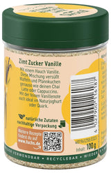 Fuchs Gewürze - Zimt Zucker Vanille - Gewürz zum Versüßen von Waffeln, Milchgetränken oder Joghurt - aus natürlichen Zutaten - 100 g in wiederverwendbarer, recyclebarer Dose