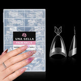 Tipuri de unghii balerină pentru unghii cu gel, 216 bucăți, 12 mărimi, tipuri de unghii cu gel moale, acoperire completă, set pentru extensii de unghii, semi-mate, DIY, artă acasă