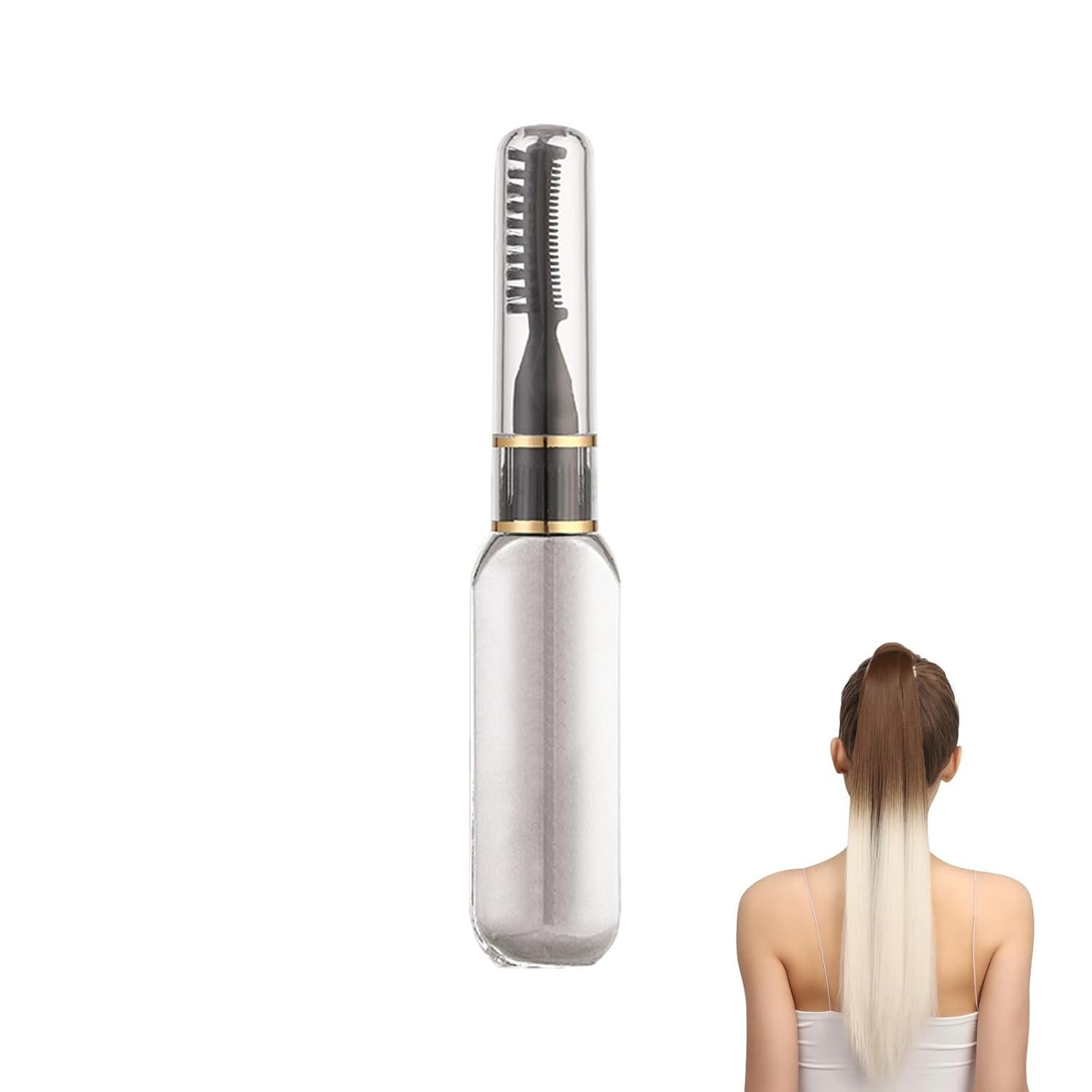 Vopsea de păr Stick - Culoare temporară a părului Cretă Pieptene netoxic, lavabil pentru fete, mascara pentru păr, set de culoare pentru păr, alb Vopsea pentru par Naty Shop Titlu implicit