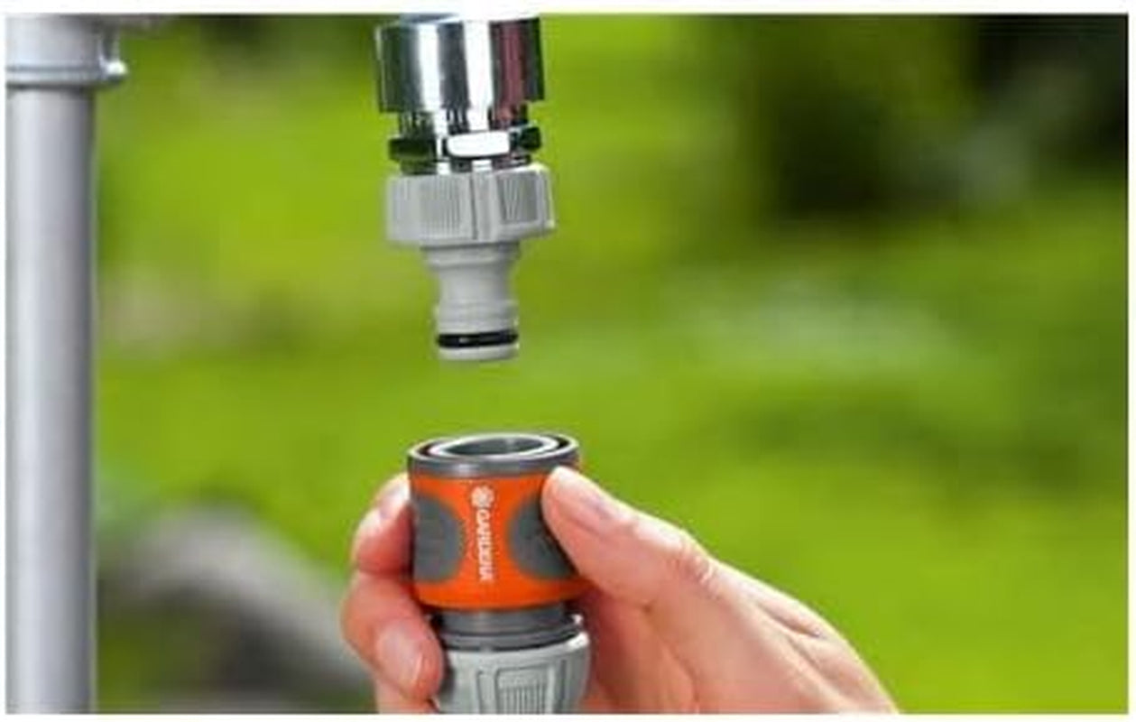 Set de cuplaje Gardena: Cuplaj furtun pentru prelungitor de 13 mm (1/2 inch) și 15 mm (5/8 inch), chiar și sub presiune mare a apei, asamblare ușoară (18283-20)