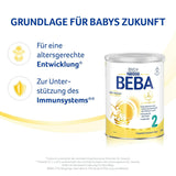 BEBA 2 - Lapte de continuare după 6 luni, cu complex 5 HMO, conținut proteic adecvat vârstei, fără lactoză, fără ulei de palmier, fără ulei de pește, hrană pentru bebeluși, lapte praf pentru bebeluși, pachet de 3 (3 x 800g)