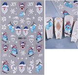 JMEOWIO Nagelsticker Weihnachten 6 Blatt Nail Art Sticker Selbstklebend Nagelaufkleber Schneeflocke Winter Urlaub Süß Dekoration Nageldesign Zubehör