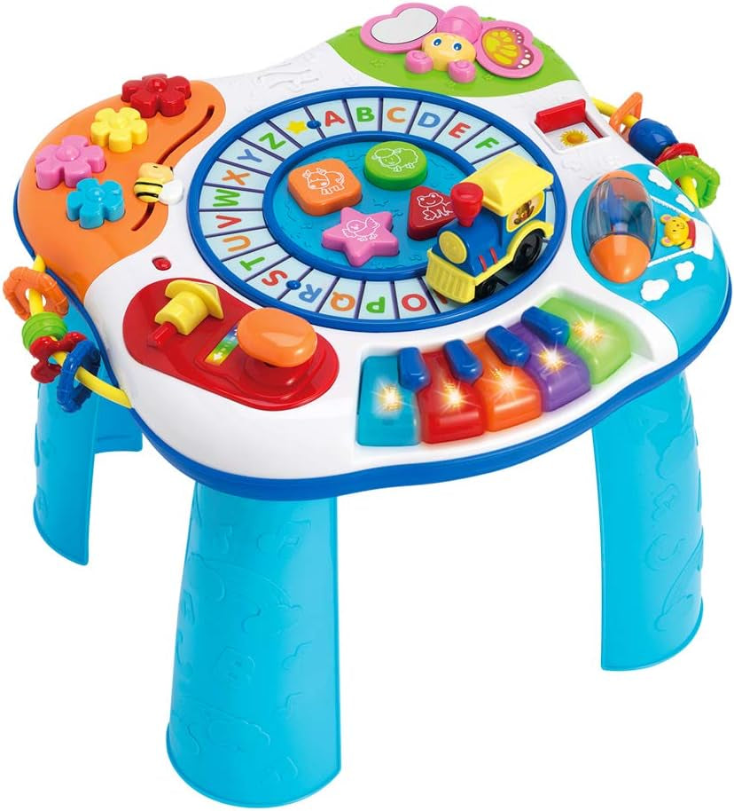 Masa muzicală Colour Baby Jucarii Bebe Naty Shop Masă cu pian și tren