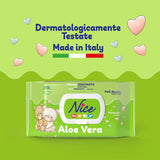 Șervețele demachiante pentru copii și bebeluși – cu aloe vera și ulei de argan – testate dermatologic – valoare pH fiziologică – format maxi: pachet de 72 de șervețele – Nice
