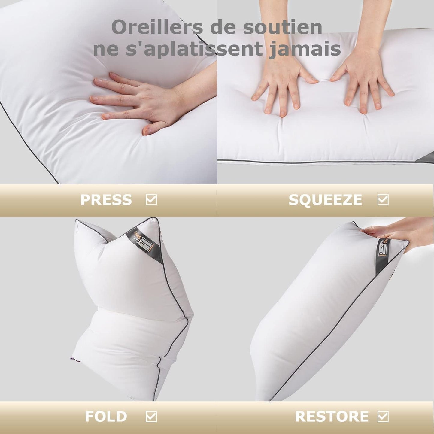 Pernă Bedstory, 50 X 70 Cm, 2 bucăți, Rezistent la mușcături, Respiră transpirația, Hipoalergenic, Umplutură: 100% fibră de poliester, Ultra-confort și confort moale și suport excelent Perne standard Naty Shop