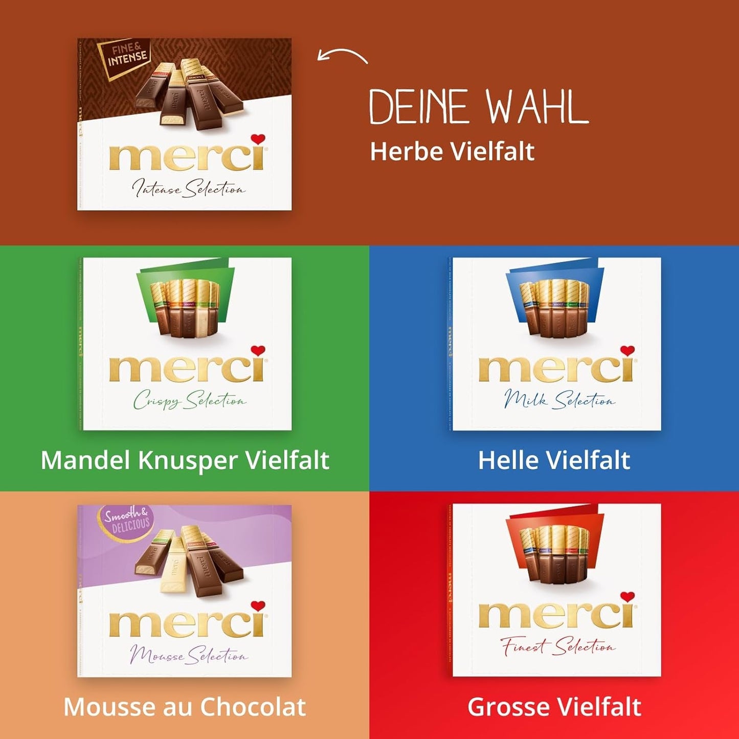 Varietate de ciocolată neagră Finest Selection – 6 x 250g – Specialități rafinate de ciocolată neagră – Praline umplute și neumplute