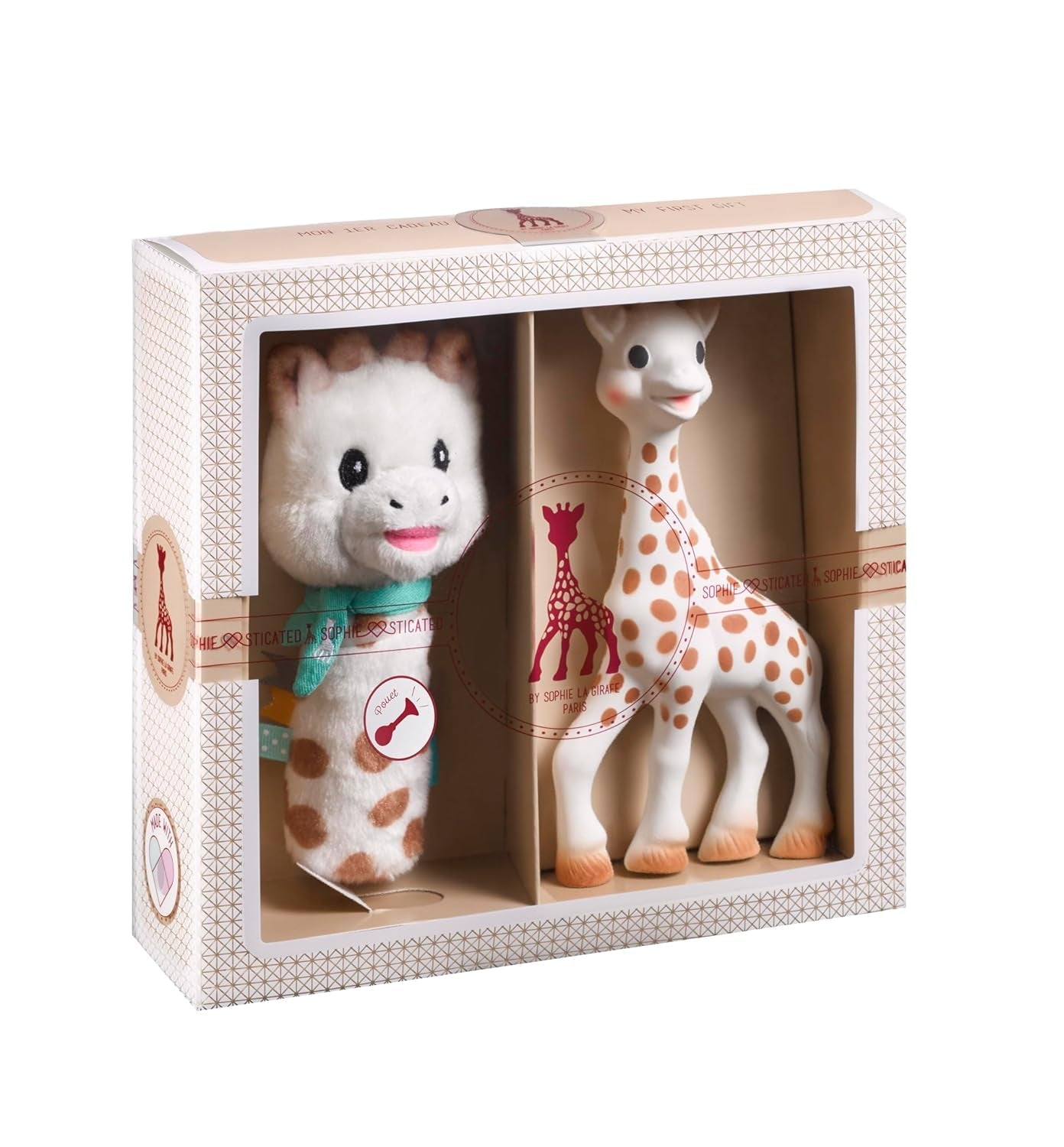 Sophie girafa set cadou de naștere Sophiesticated zornăitor pouet 00012 Jucarii Bebe Naty Shop