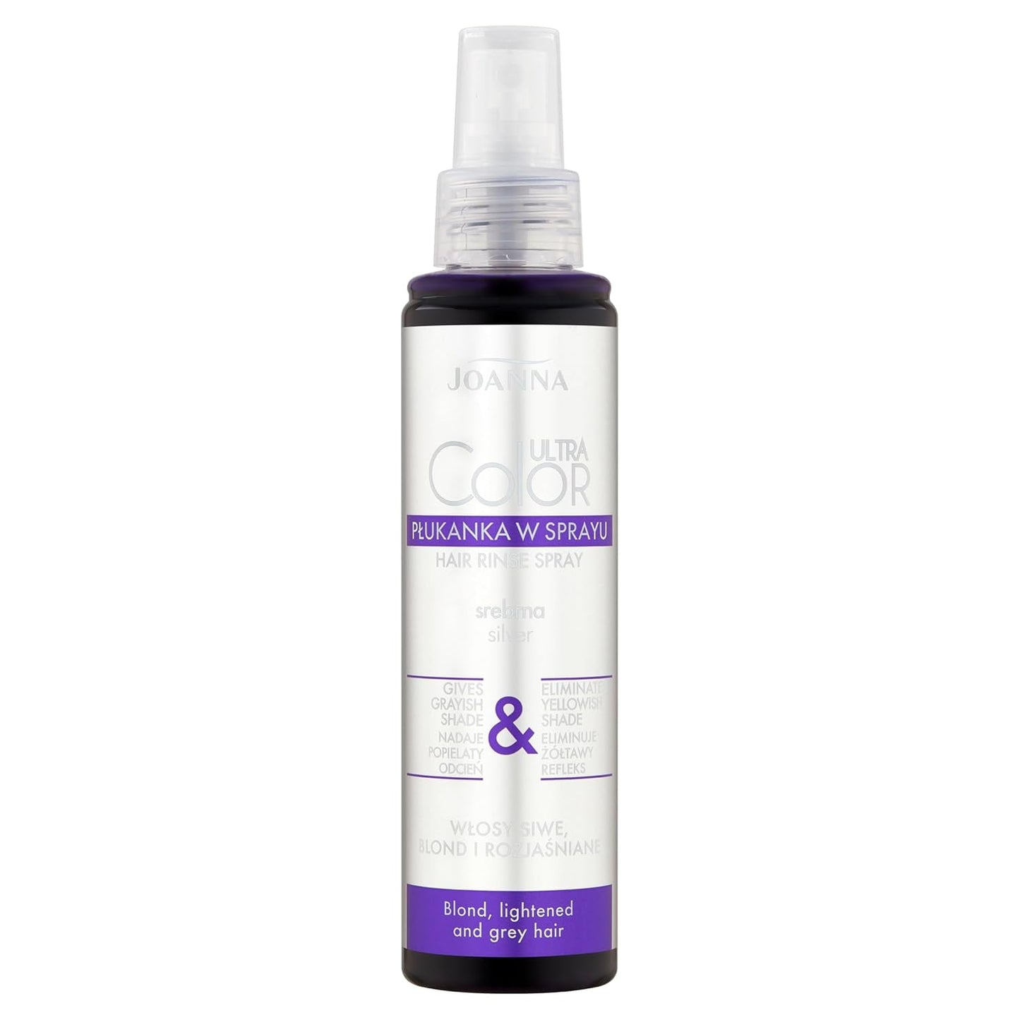 Joanna Ultra Color - Balsam de culoare roz pentru păr blond și deschis - Roz pastel - Strălucire naturală - Elimină nuanța galbenă din părul gri-blond - Efect temporar - 150 ml Vopsea pentru par Naty Shop Spray gri cenușiu nuanță de blond 150 Ml (1 pachet)