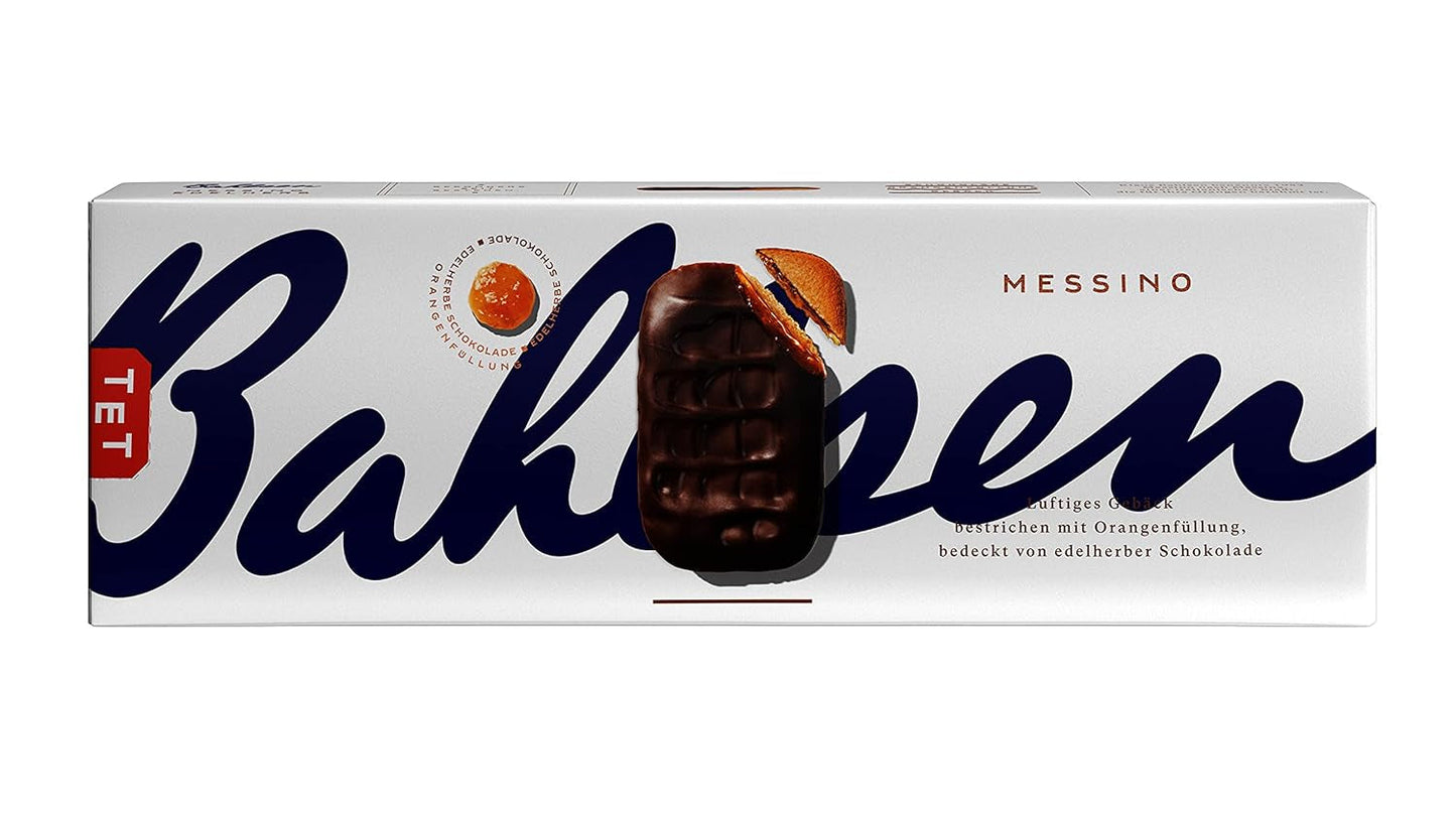 Bahlsen Messino Edelherb - Pachet de 4 - Aluat pufos cu umplutură de portocale și ciocolată Edelherb (1 x 125 g)
