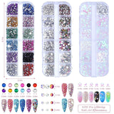 4200 Stück Strasssteine Für Nägel, Nagelglitzer, Pailletten, Nagelaufkleber Mit Kristallen, Nagel-Edelsteinen, Diamanten Für Nagelkunst, Einschließlich Wachsstift Für Strasssteine Und Strass-Picker
