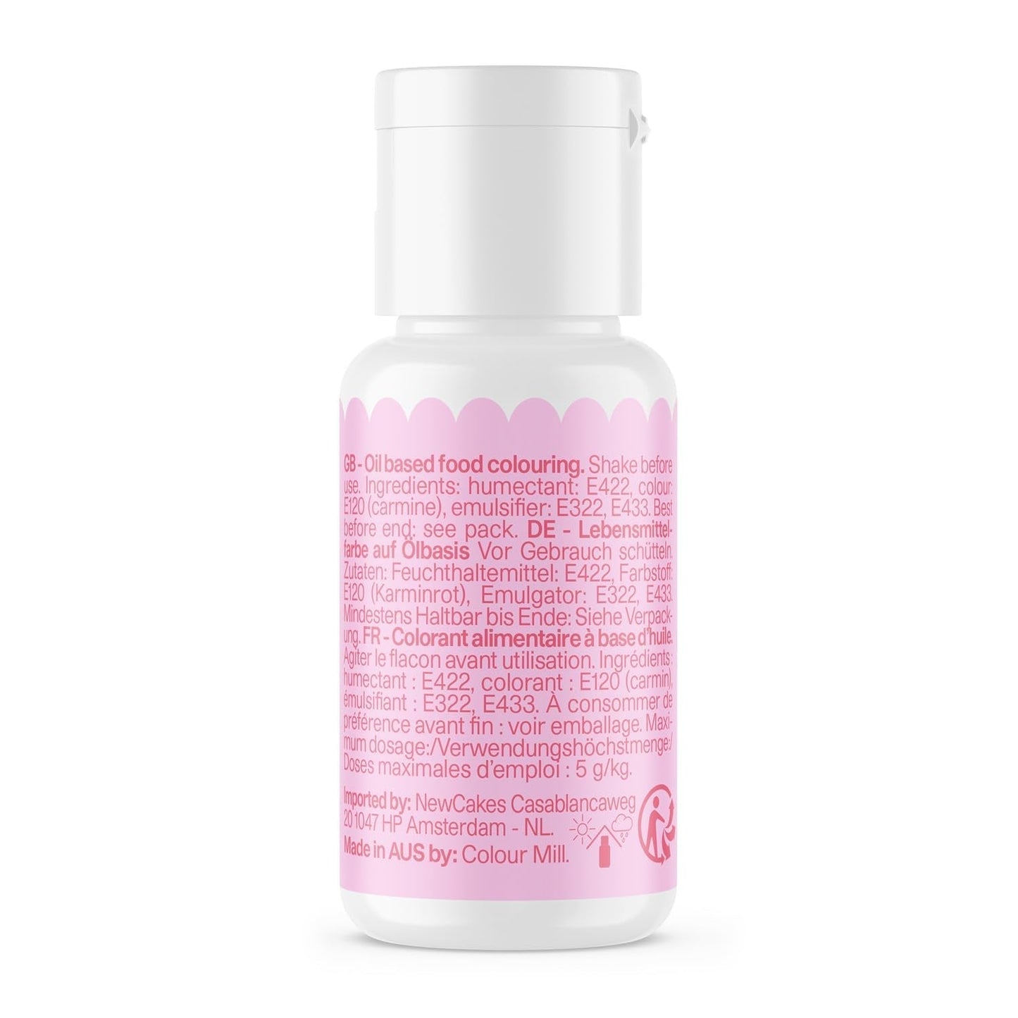 Colorant alimentar pe bază de ulei Colour Mill, amestec de ulei roz pal - Colorant alimentar pentru ciocolată, fondant, brioșe, prăjituri, copt, macaroane - Colorant alimentar pentru decorarea torturilor - 100 ml