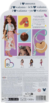 Păpușă Vaiana cu accesorii, 29 cm, 13 puncte de articulație, licențiată oficial de Jakks Pacific. Completă cu accesorii combinabile și un inel strălucitor cu Mickey!