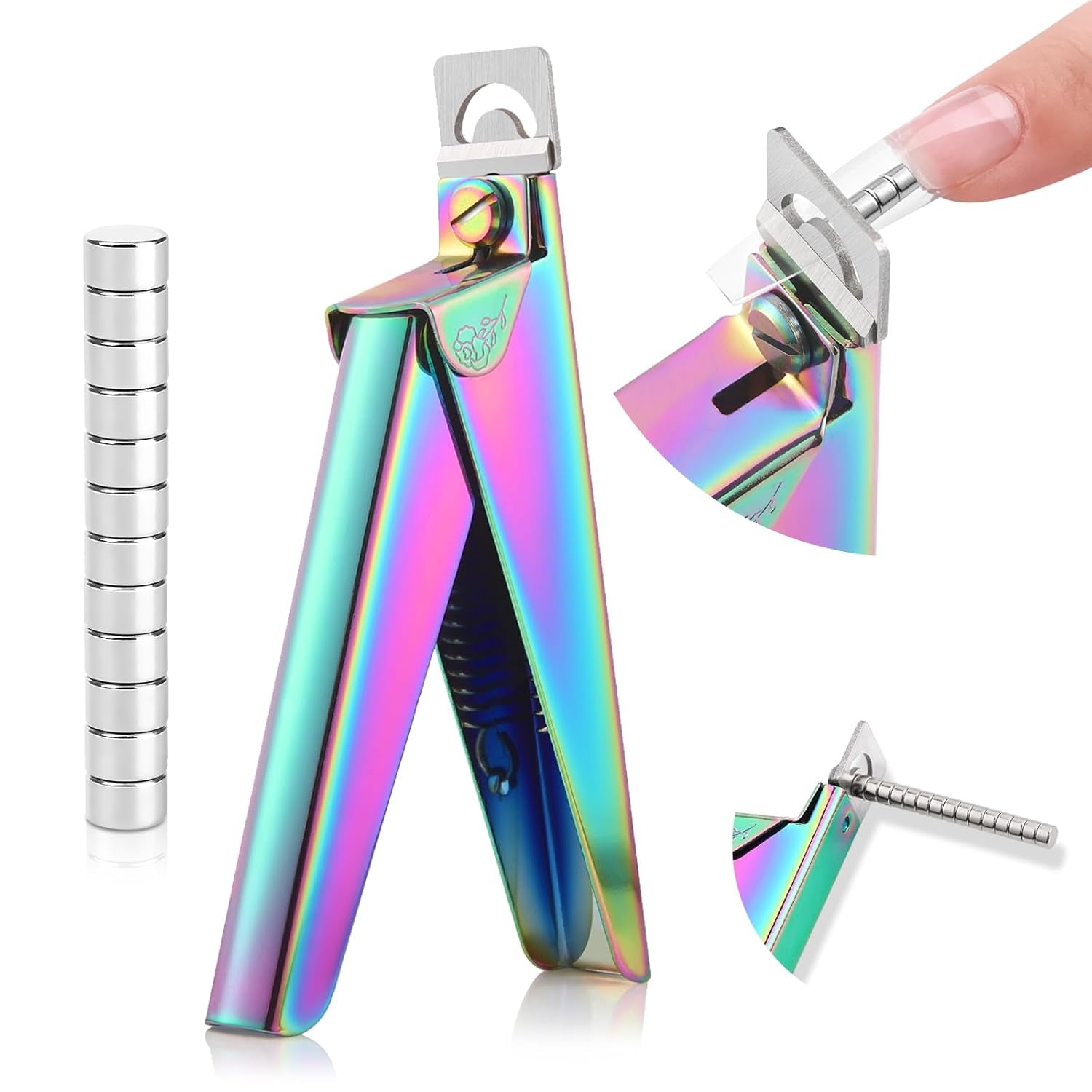 Saviland Unghiere Manichiură Cutter Cutter Cu 15 Magneți, Unghii cu Gel Unghii Trimmer Manichiură Unghii Cutter pentru Unghii Artificiale Unghii cu Gel Unghii Acrilice Unghii Unghii False (Roșu Roșu)