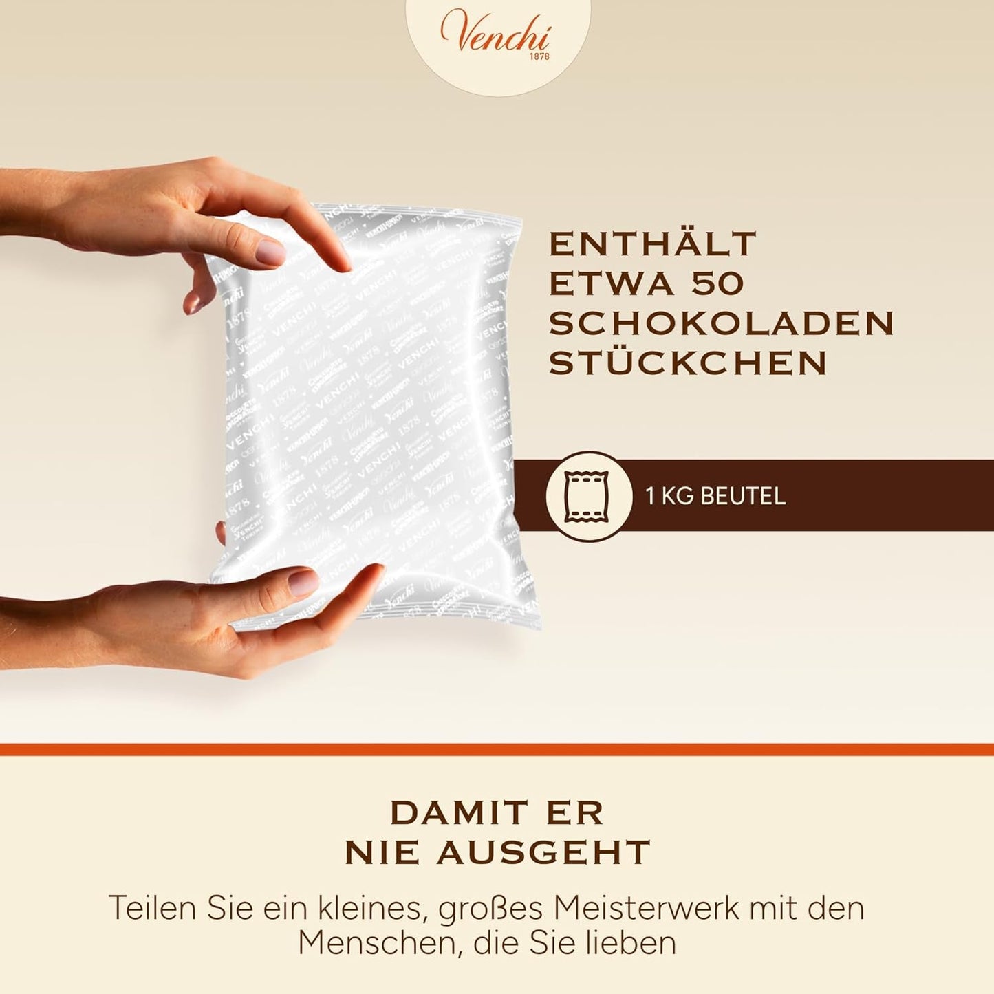Venchi – Chocoviar Gianduia, praline la pungă de 1 kg, ciocolată Gianduia produsă exclusiv cu „alune de pădure Piemont”, fără gluten, fără coloranți artificiali și fără conservanți